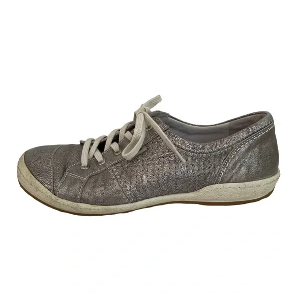 Josef Seibel Leather Metallic Caspian Sneakers 7 - Picture 5 of 13